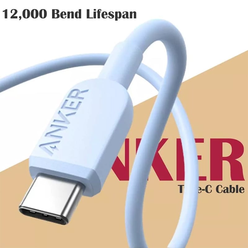 Picture of Anker A81E1 Dual Type-C 60W Fast Charging Data Cable | 18 Months Warranty - White