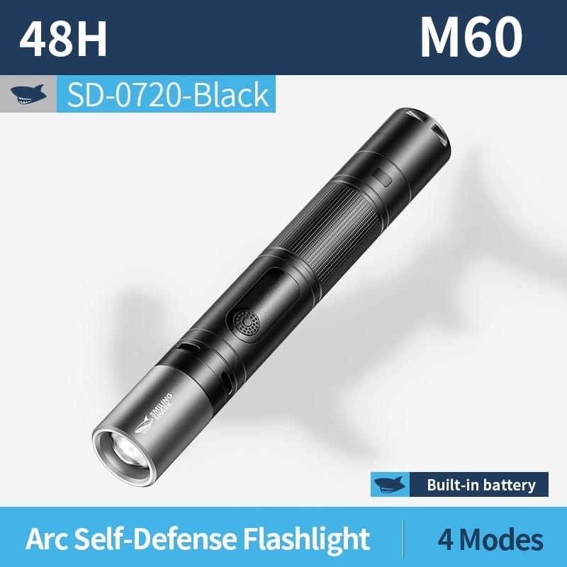 Picture of Smiling Shark Torch Light LED Torch Light 6000ML SD0720 | 3 Months Warranty - Black