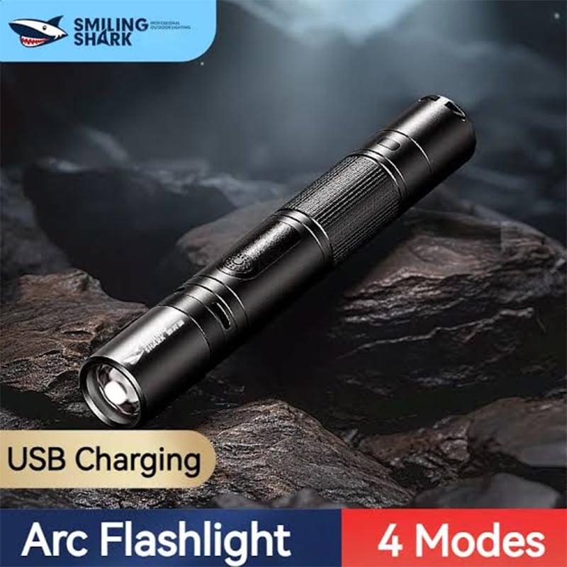 Picture of Smiling Shark Torch Light LED Torch Light 6000ML SD0720 | 3 Months Warranty - Black