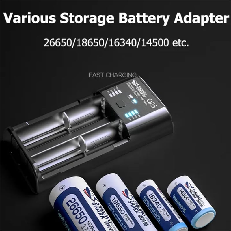 Picture of Smiling Shark Battery 26650 Power Lithium Battery 5000Mah - White