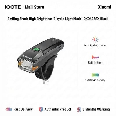 Picture of Smiling Shark High Brightness Bicycle Light Model QXD435SX | 3 Months Warranty - Black