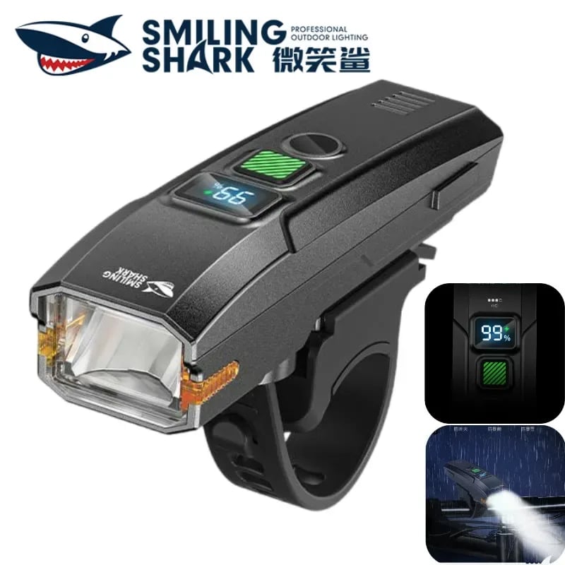 Picture of Smiling Shark High Brightness Bicycle Light Model QXD435SX | 3 Months Warranty - Black