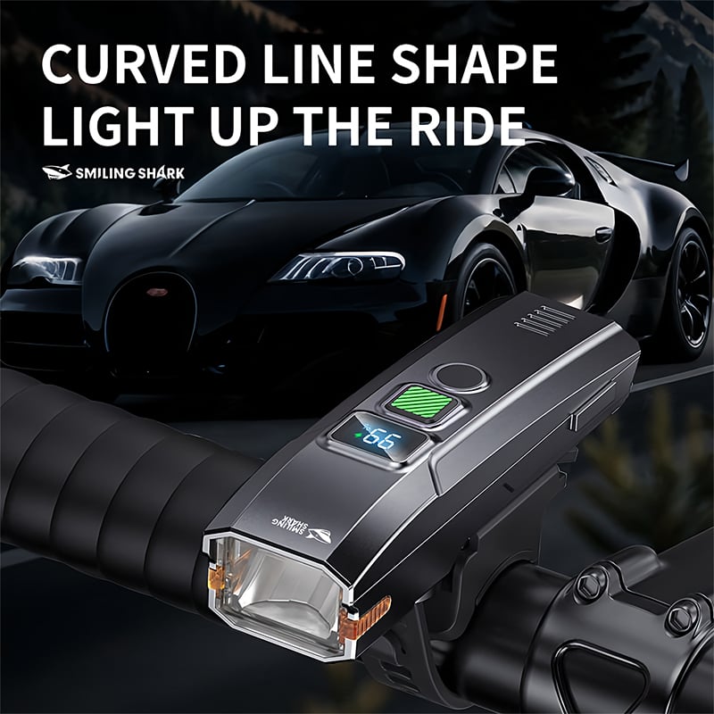 Picture of Smiling Shark High Brightness Bicycle Light Model QXD435SX | 3 Months Warranty - Black