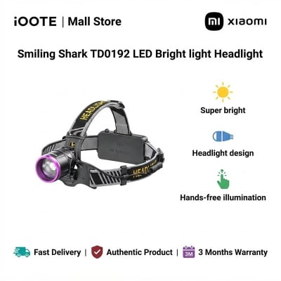 Picture of Smiling Shark TD0192 LED Bright light Headlight | 3 Months Warranty - Black