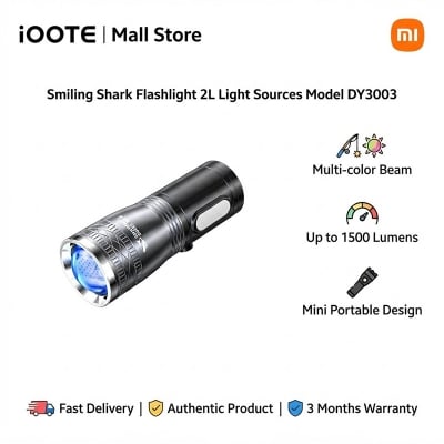 Picture of Smiling Shark Flashlight 2L Light Sources Model DY3003 | 3 Months Warranty - Black
