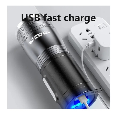 Picture of Smiling Shark Flashlight 2L Light Sources Model DY3003 | 3 Months Warranty - Black