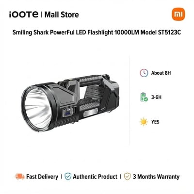 Picture of Smiling Shark PowerFul LED Flashlight 10000LM Model ST5123C | 3 Months Warranty - Black