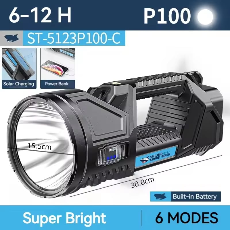 Picture of Smiling Shark PowerFul LED Flashlight 10000LM Model ST5123C | 3 Months Warranty - Black