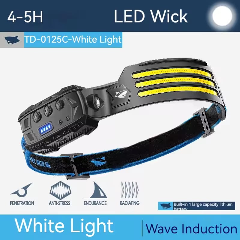 Picture of Smiling Shark Outdoor Headlamp Multi Ligh Dual LED Strip Multiple Light Sources Model TD0125B | 3 Months Warranty - Black