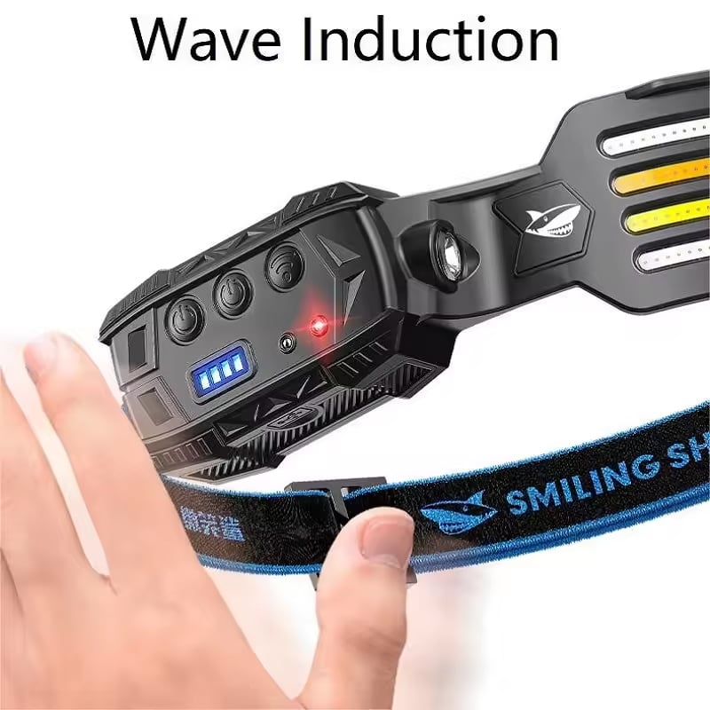 Picture of Smiling Shark Outdoor Headlamp Multi Ligh Dual LED Strip Multiple Light Sources Model TD0125B | 3 Months Warranty - Black