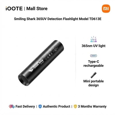 Picture of Smiling Shark 365UV Detection Flashlight Model TD613E | 3 Months Warranty - Black
