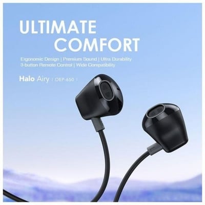 Picture of Oraimo Halo Airy Type C Wired Headphone (OEP-650) | 6 Months Warranty - Black