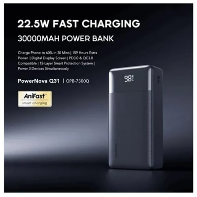 Picture of Oraimo PowerNova Q31 30000mAh 22.5W Power Bank (OPB-7300Q) | 12 Months Warranty - Graphite Black
