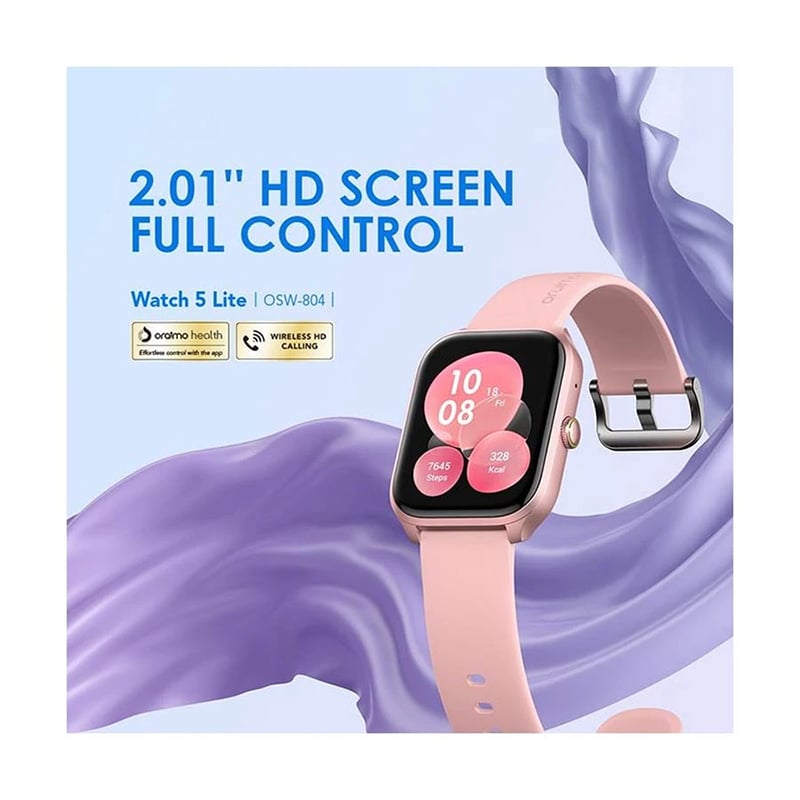 Picture of Oraimo Watch 5 Lite 2.01inch Bluetooth Calling Smart Watch (OSW-804) | 12 Months Warranty - Rose Gold