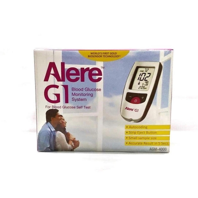 Picture of Alere G1 blood glucose Monitor with 25 test strips