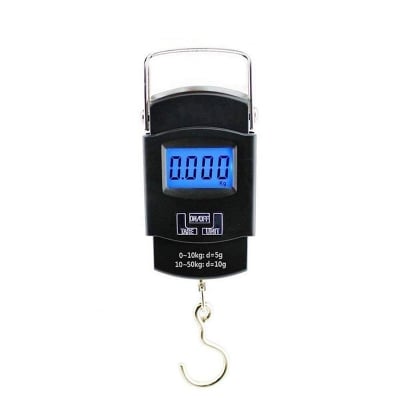 Picture of Bolt Electronic Portable Fishing Hook Type Digital LED Screen Luggage Weighing Scale, 50 kg/110 Lb (Black)