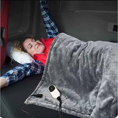 Picture of 9 Heating Levels Electric Heated Blanket flannel Heated Blanket Portable flannel Blanket Quickly Heated Cape Pad. Single