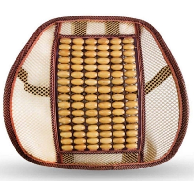 Picture of Mesh Ventilation Wooden Back Rest with Elastic and Belt Support For Car Seat, Office Chairs, home