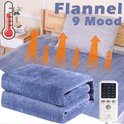 Picture of Electric Bed Warmer - Electric Under Blanket - Single Bed Size (66 x 48 Inch) with 3 Heat Settings & Dual Safety Feature with Over Heat Protection - Color: Light Ash