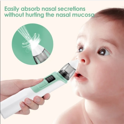 Picture of Rechargeable Baby Nose Cleaner Silicone Adjustable Suction Electric Child Nasal Aspirator Health Safety Convenient Low Noise