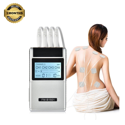 Picture of TENS EMS Muscle Stimulator 15 Modes 4 Outputs 8 Pads Pain Relief Electric Pulse Impulse Massager Machine Electrotherapy Machine