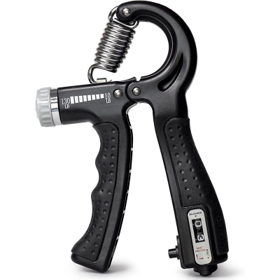 Picture of Sports Adjustable Hand Grip (10kg - 60kg) Strengthener with Counter for Men & Women for Gym Workout Hand Exercise Equipment to Use in Home for Forearm Exercise (Black) Stainless Steel Spring
