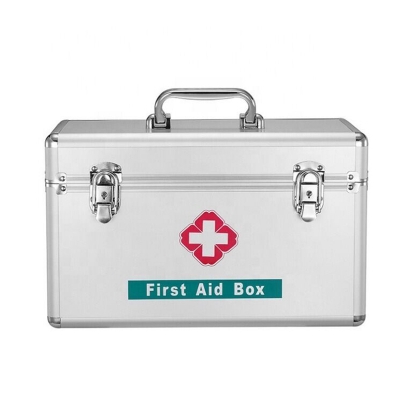 Picture of Portable Metal Empty Aluminum First Aid Box Case for Clinic Hospital