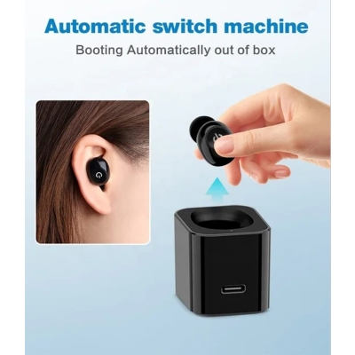 Picture of Digital Wireless Finger Touch Single ear Volume Adjustment Portable designe Axon K-81 CIC Hearing Aid (Black)
