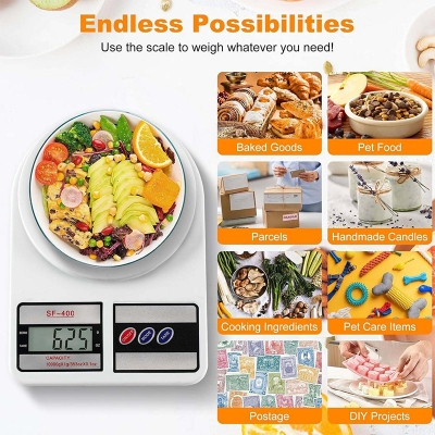 Picture of Kitchen Scale 22lb/10kg Capacity, Stainless Steel Food Scale with oz/g Units | Replaceable Battery Power | Ideal for Meal Prep, Cooking, Baking