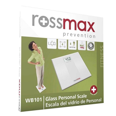 Picture of Rossmax WB101 Digital Weighing Scale – Precision Body Weight Measurement, Swiss Design Step-On Technology, LCD Display – Ideal weight machine for home fitness and health monitoring