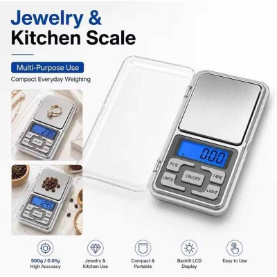 Picture of Precision Scales 0.1g-500g Small Precision Scale with Backlit LCD Display Mini Precision Kitchen Scales for Kitchen, Coffee, Travel, Medicine, Jewelry