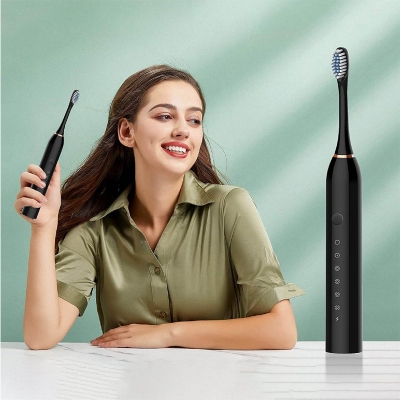 Picture of Premium Sonic Electric Toothbrush with Rechargeable Battery, Teeth Whitening and Gum Care Tooth Brush for Adults and Kids, 4 Brush Heads, 6 Cleaning Settings, Smart Timer and Waterproof Protection