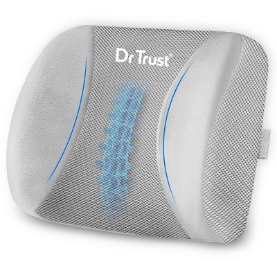Picture of Dr Trust USA 391 Orthopedic Backrest Pillow for Lower Back Pain Relief, Spine Alignment & Posture Corrector, PU Foam Lumbar Support Cushion for Office Chair, Car Seat, Wheelchair & Home Int: One size