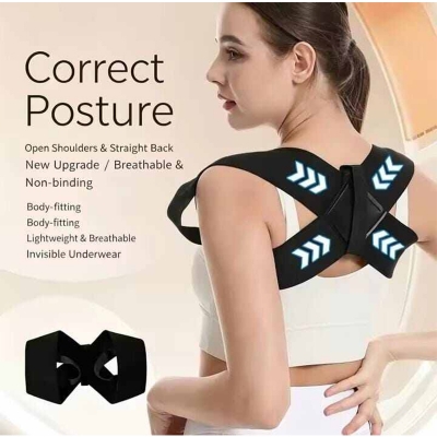 Picture of Adjustable Back Shoulder Posture Corrector Belt | Clavicle & Spine Support Brace | Breathable Upper Back & Neck Posture Corrector for Men & Women