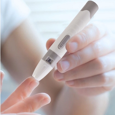 Picture of One Step Lancing Device for Blood Sugar Testing – 5 Adjustable Depth Settings, Less Pain Design, Easy-to-Use Lancet Pen with Twist Top Lancets for Glucose Monitoring