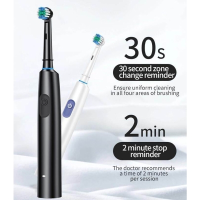 Picture of Rotating Electric Toothbrush with Holder for Adults Smart Timer Deep Clean with Rechargeable Tooth Brush with 8 Brush Heads