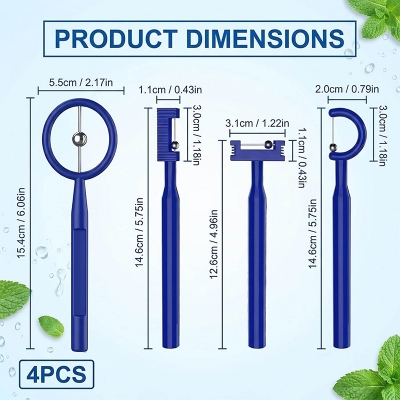 Picture of 4pcs Oral Muscle Trainer Set Tongue Tip Exerciser for Adults Lateralization and Elevation Tool for Speech Therapy Portable Blue Training Improving Pronunciation and Communication