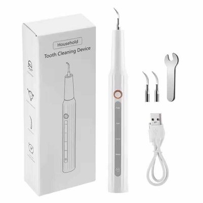 Picture of Ultrasonic Tooth Cleaner - Plaque Remover for Teeth Remove Teeth Stain tarter Plaque Calculus - with Led 3 Adjustable Modes 2 Replaceable Clean Heads - 100% Safe