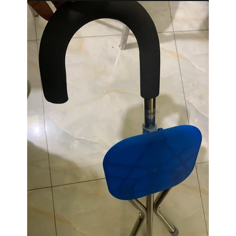 Picture of Walking Stick Chair Aluminum Walkers For Elderly Folding Elderly Walker Cane With Seat Walking Stick Old People 2 in 1 Walk/Sit Int: One size