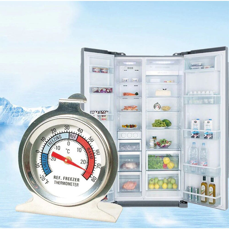 Picture of Refrigerator Freezer Thermometer Fridge Refrigeration Temperature Gauge Home Stainless Steel Temp Stand Dial Type -20 to 20°C