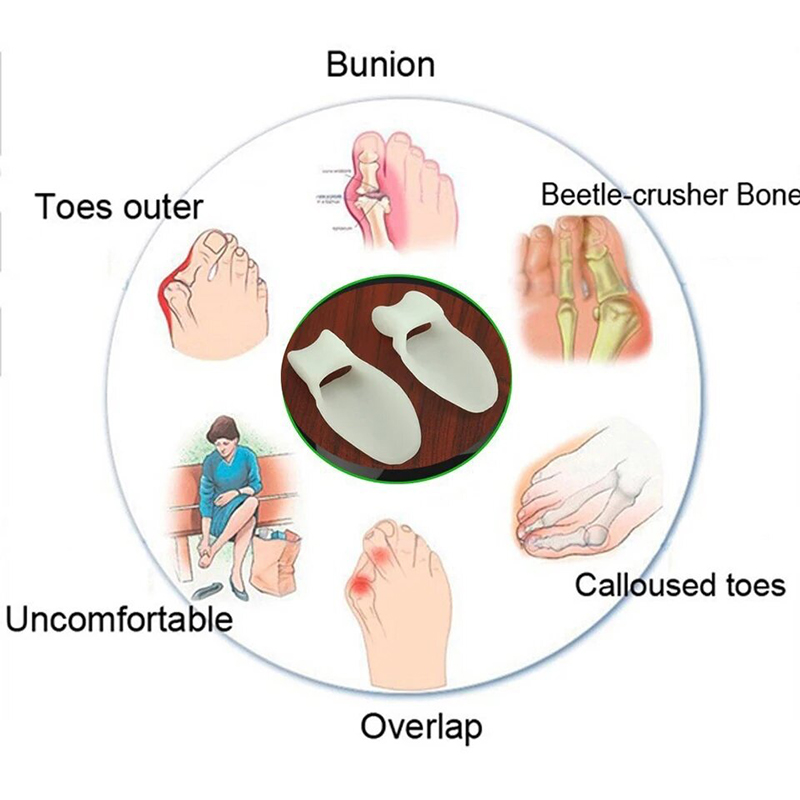 Picture of 2Pcs Silicone Gel Bunion Splint Big Toe Separator Overlapping Spreader Corrector Hallux Valgus Foot Massager C147