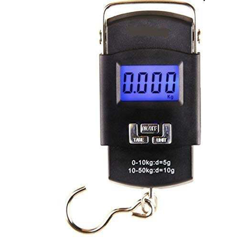 Picture of Bolt Electronic Portable Fishing Hook Type Digital LED Screen Luggage Weighing Scale, 50 kg/110 Lb (Black)