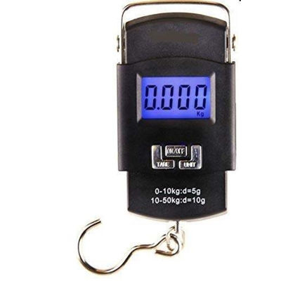 Picture of Bolt Electronic Portable Fishing Hook Type Digital LED Screen Luggage Weighing Scale, 50 kg/110 Lb (Black)