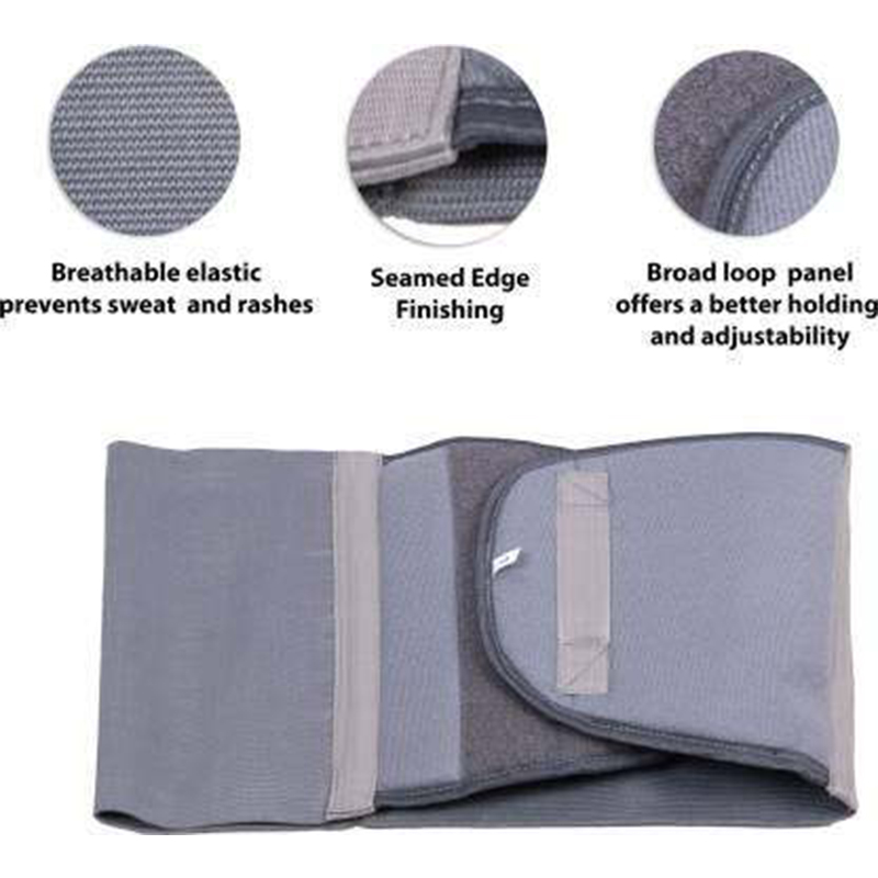 Picture of Abdominal Belt after delivery Tummy Reduction Trimmer Belly Slimming Binder for Women & Men Abdomen Compression Support Grey Hook and Loop closure Drak Ash
