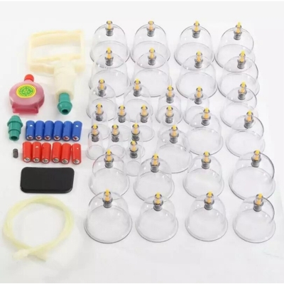 Picture of Professional 32Pcs Medical Chinese Vacuum Body Cupping Massager Therapy Cans Vacuum Cupping Slimming Body Relax Banks Tank