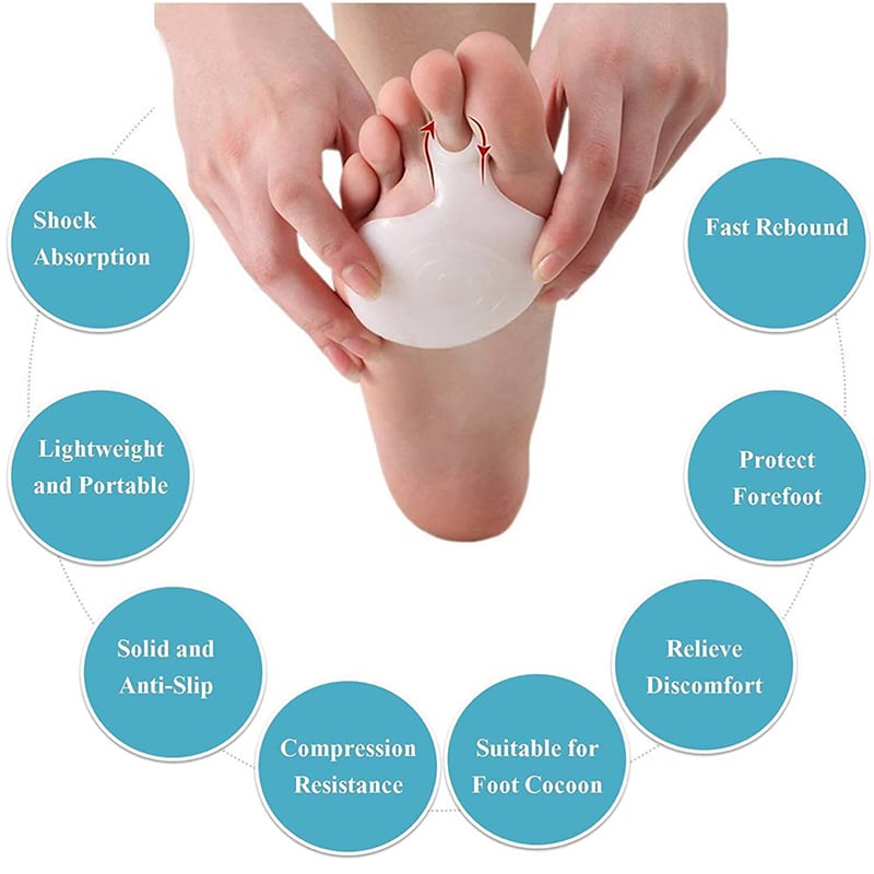 Picture of 1Pair Silicone Gel Metatarsal Pads for Shoes Sore Ball Foot Care Tool Feet Pain Shoes Insoles Pads Cushion Forefoot Arch Support