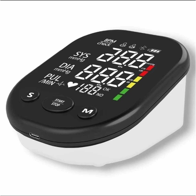 Picture of Rechargeable Arm Medical Blood Pressure Monitor, Long Time Use, Digital LCD Large Screen Sphygmomanometer English Voice