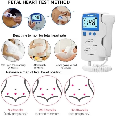 Picture of Ultrasound Doppler Fetal Heart Rate Monitor Home Fetal Heart Rate Monitor Stethoscope Fetal Heart Rate Monitor