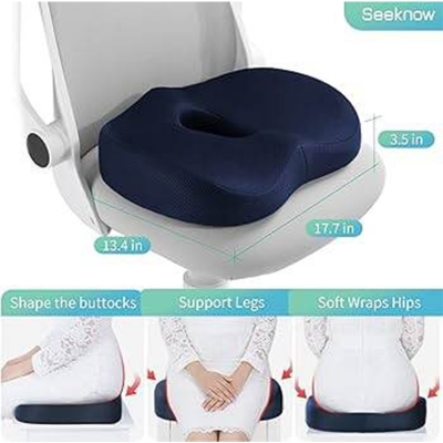 Picture of Hemorrhoid Mat Health Care Seat Cushion Sciatica Tailbone Bed Sores Donuts Shape Sitting Pain Relief Travel Office Memory Foam Int: One size