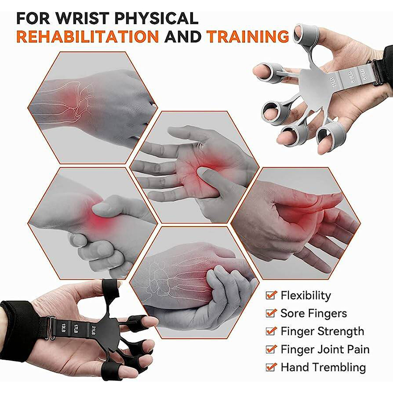 Picture of Finger Gripper Finger Exerciser Guitar Finger Exerciser 6 Resistant Levels Recovery Physical Tools Hand Strengthener For Patient